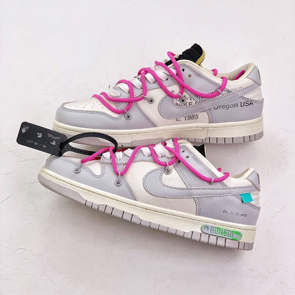 Off-White X Nike Dunk Low Grey Sneakers